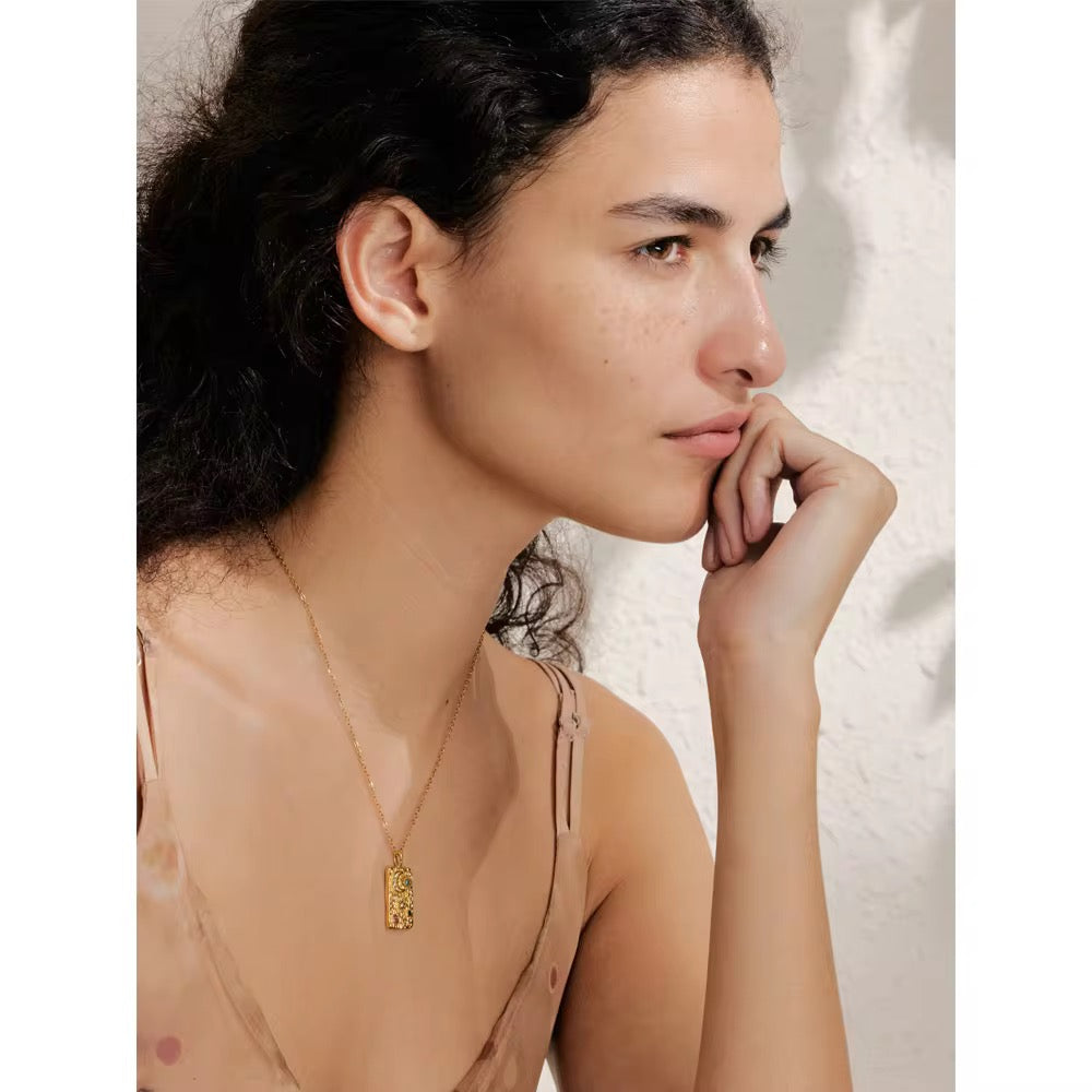 Rectangle talisman necklace