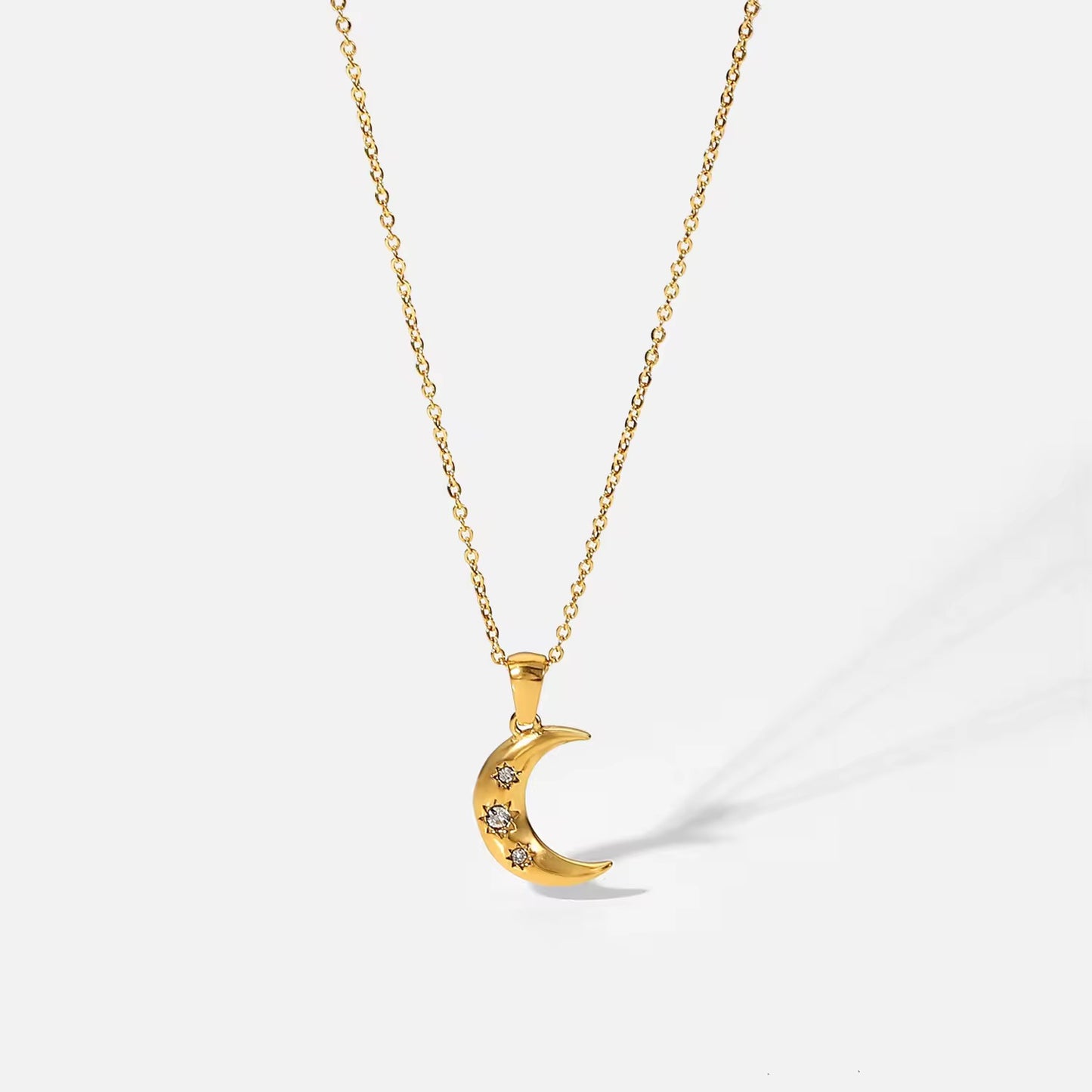 Crescent Zirconia Necklace