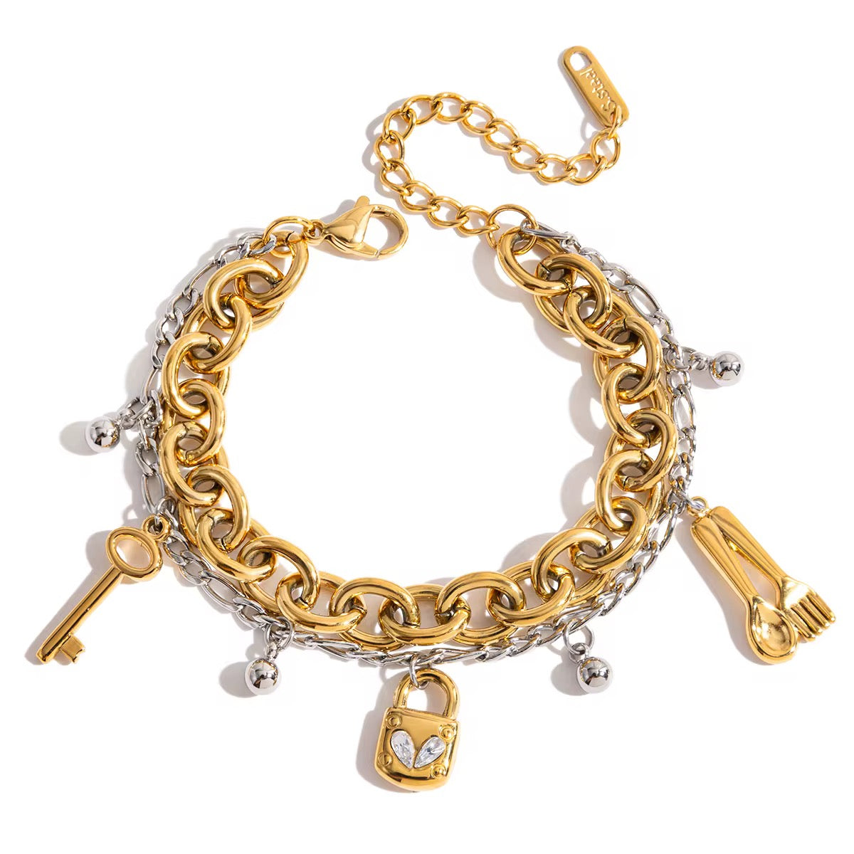 Lock & Key charm bracelet