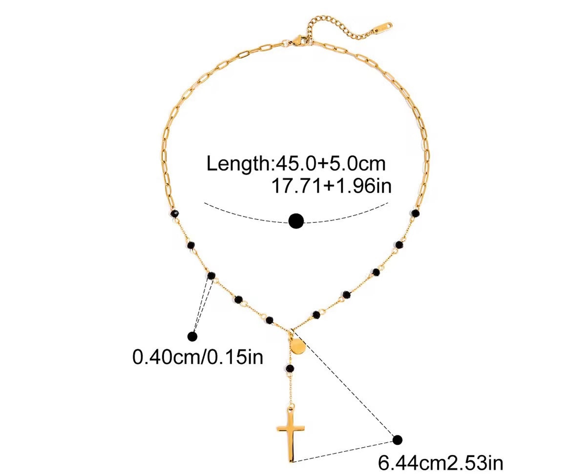 Beaded cross necklace