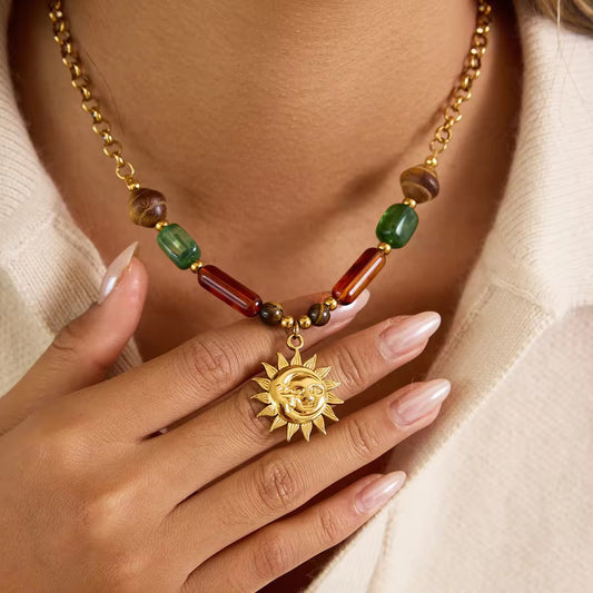 Sun Beaded Necklace