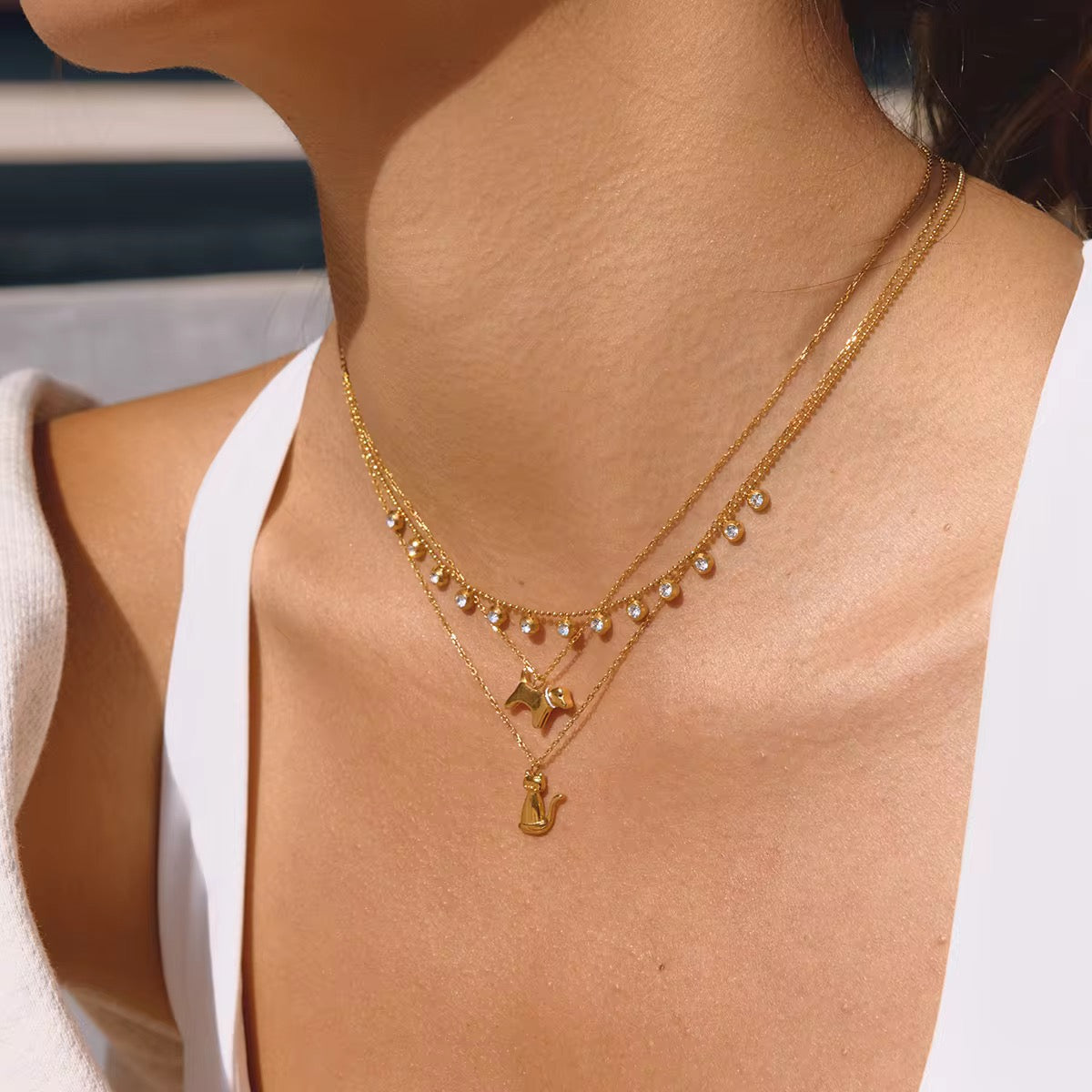 Tiny Cat Dog Necklace