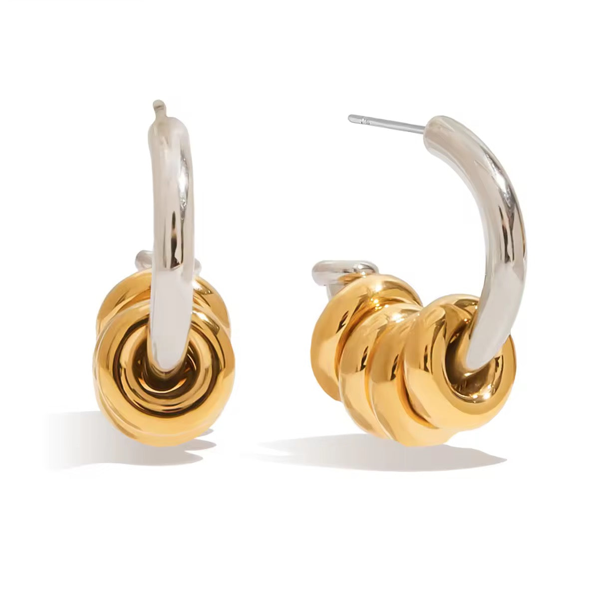 Two Tone small Hoops