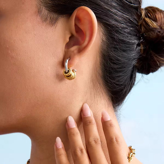 Two Tone small Hoops