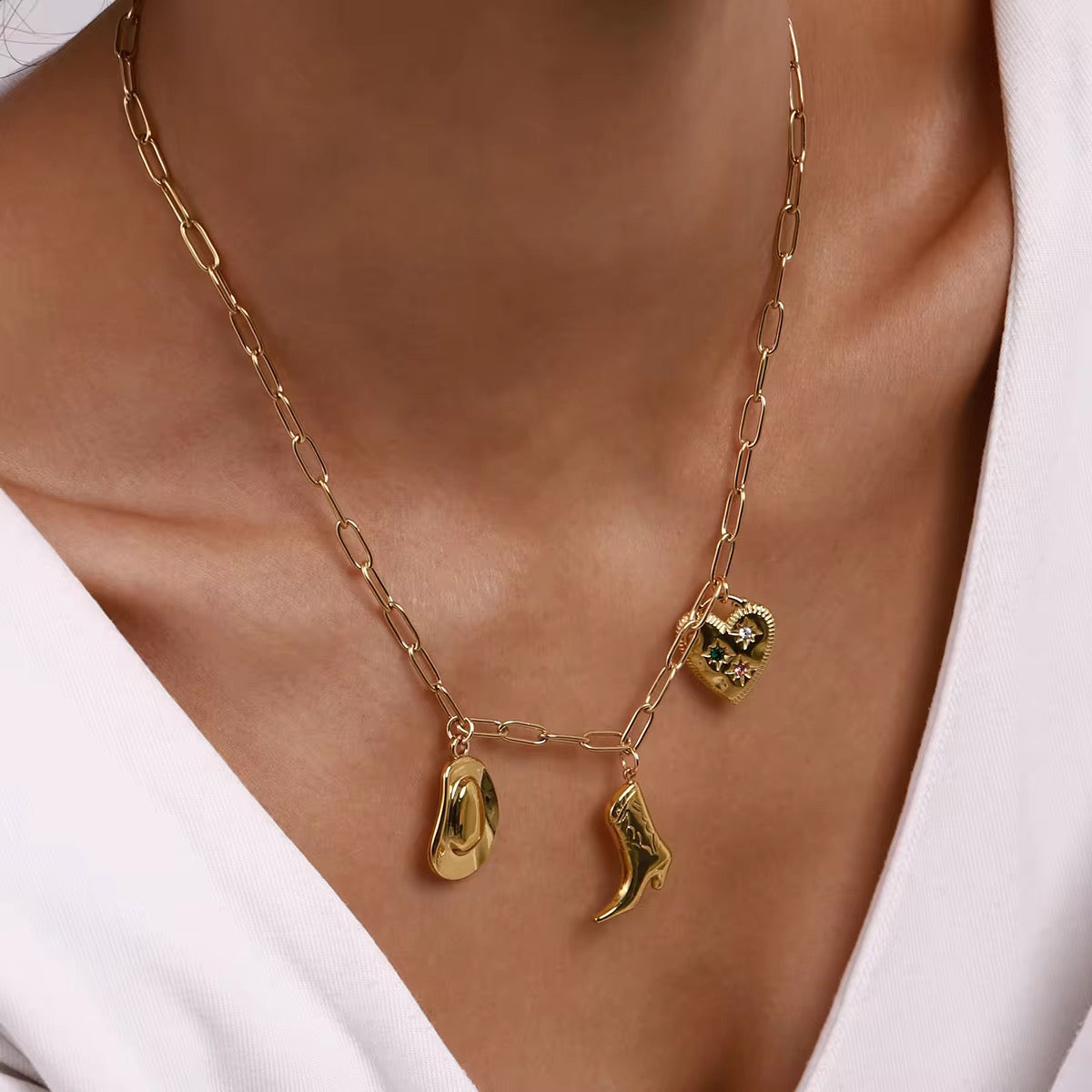 Boots and Hat Necklace