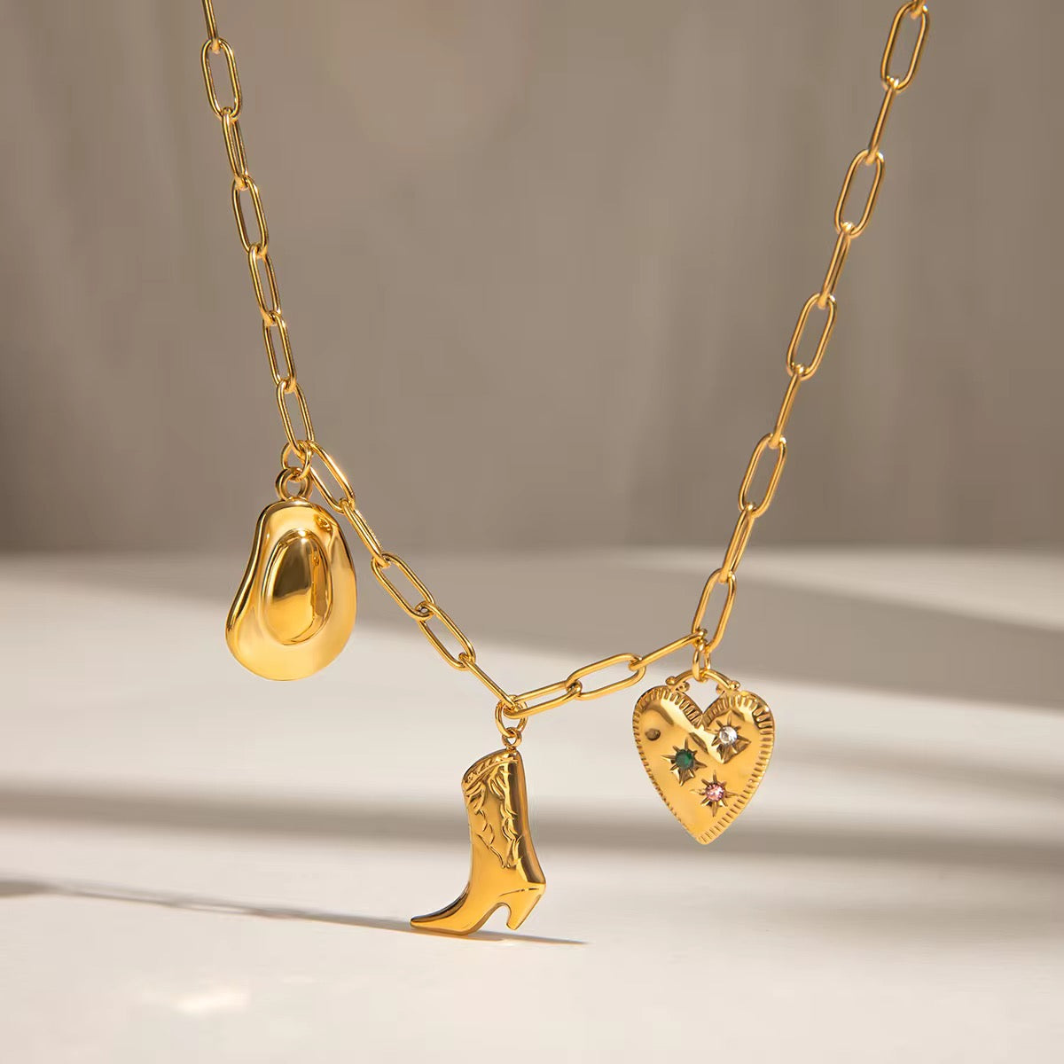 Boots and Hat Necklace