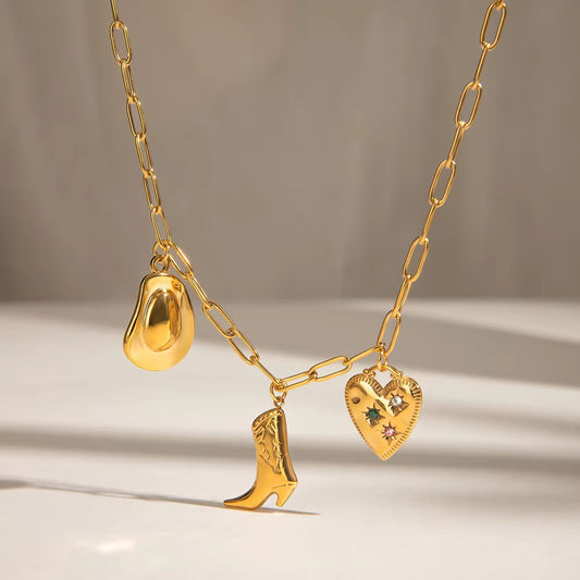 Boots and Hat Necklace