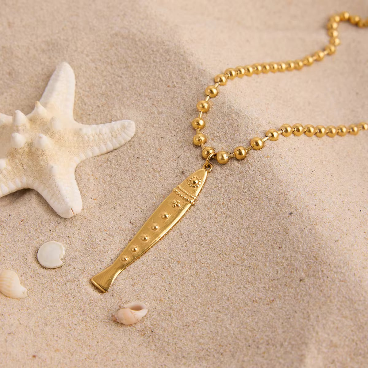 Beaded Chunky Fish necklace