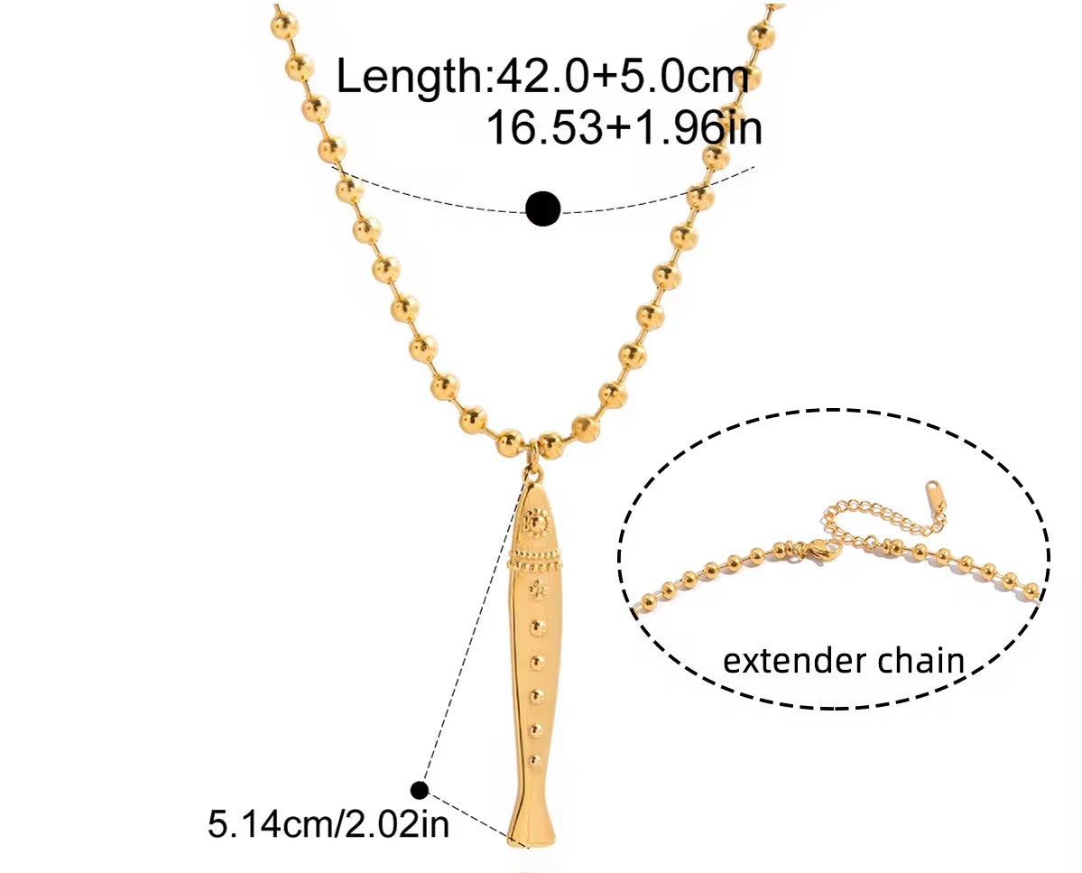 Beaded Chunky Fish necklace