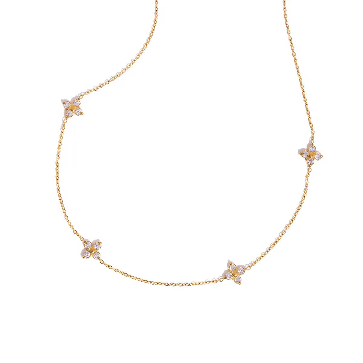 Flower zirconia necklace
