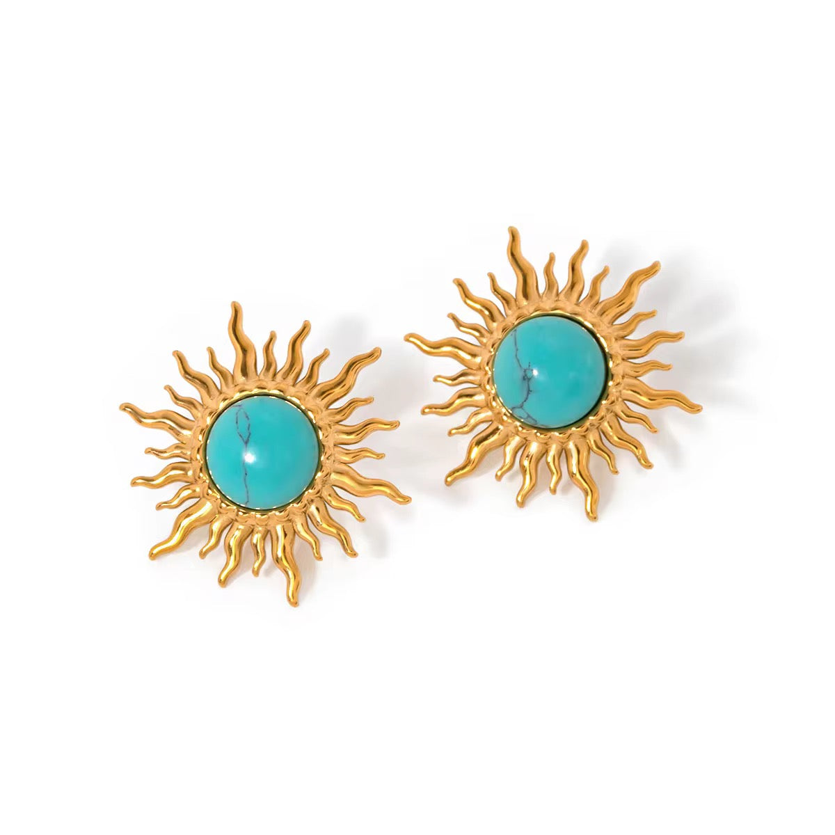 Turquoise sun studs