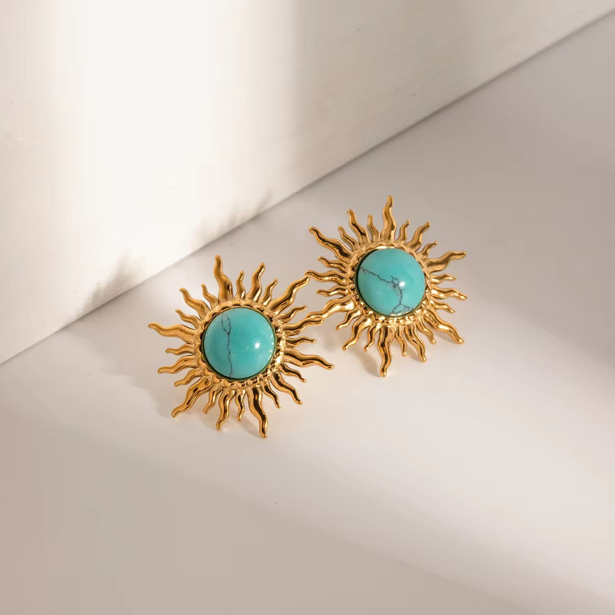 Turquoise sun studs