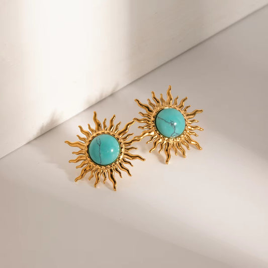 Turquoise sun studs