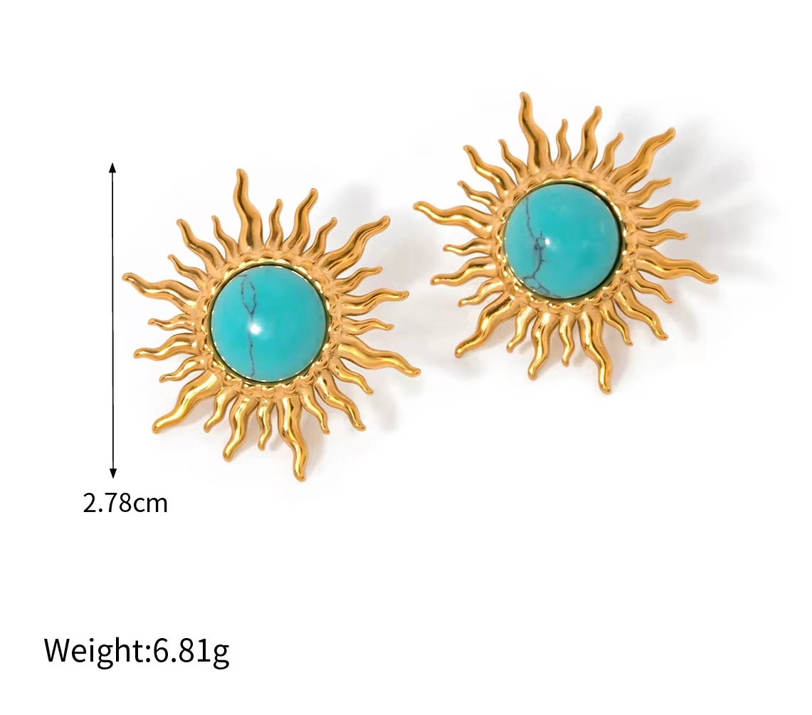 Turquoise sun studs