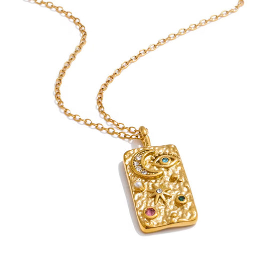 Rectangle talisman necklace