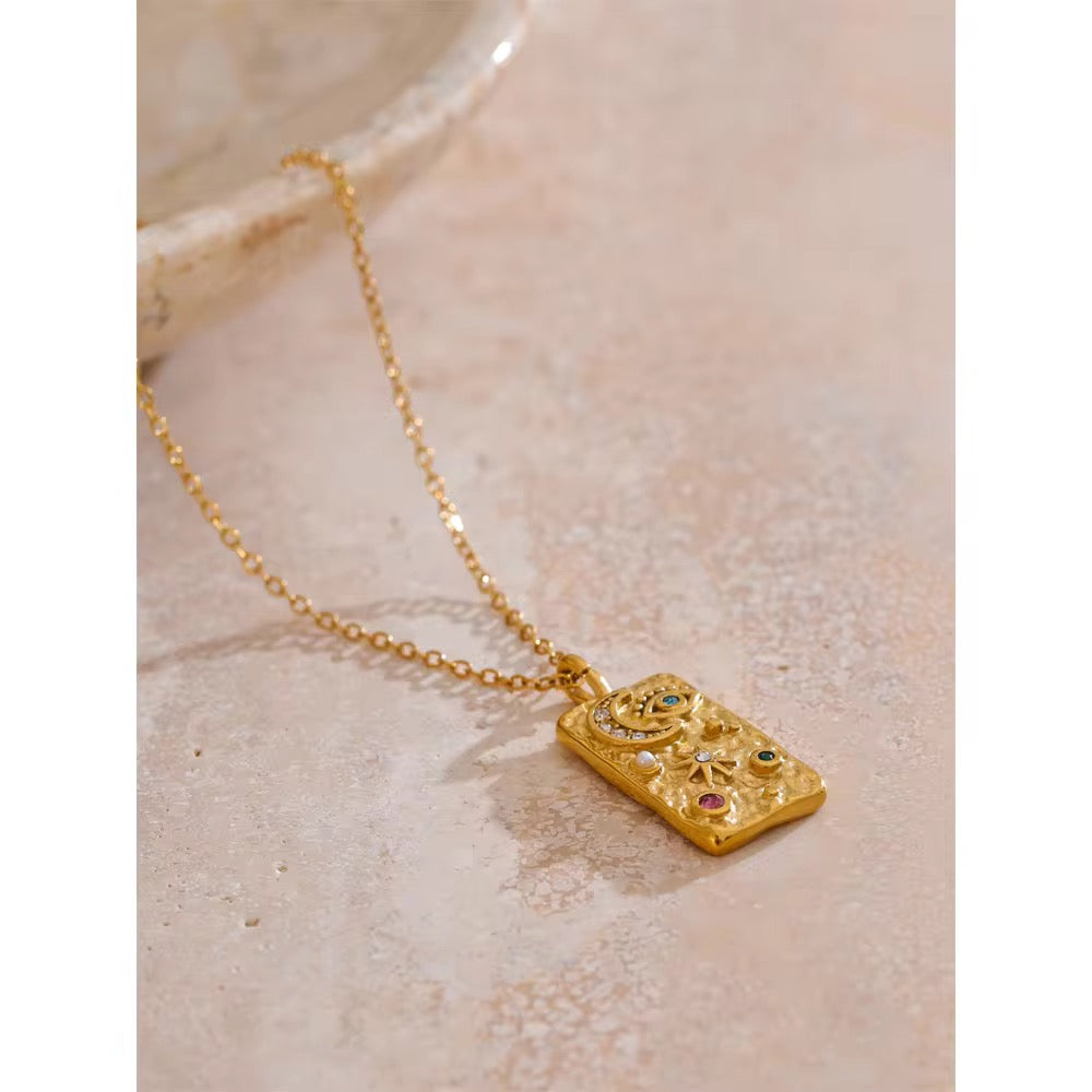 Rectangle talisman necklace
