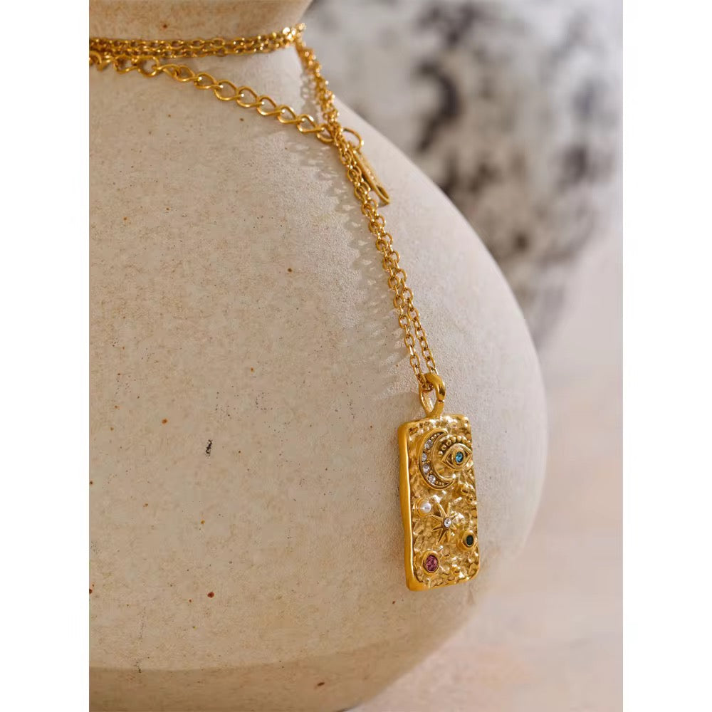 Rectangle talisman necklace