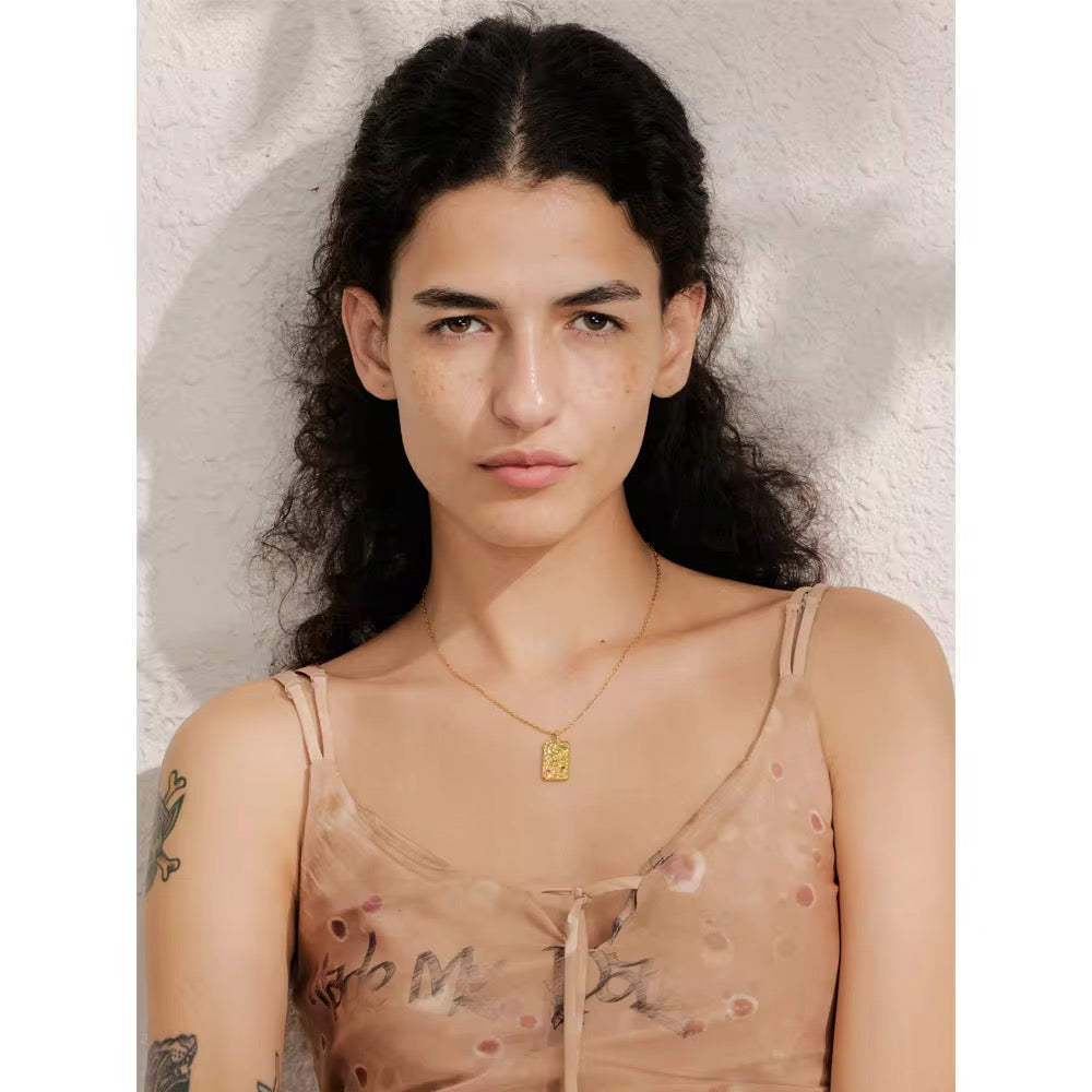 Rectangle talisman necklace