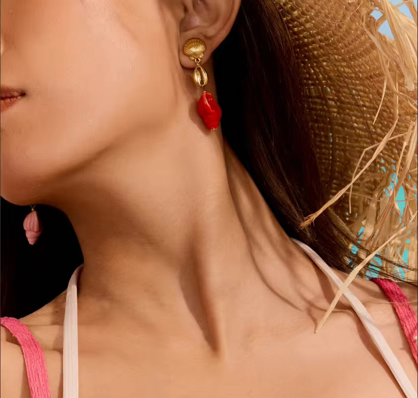 Ceramic Conch earrings