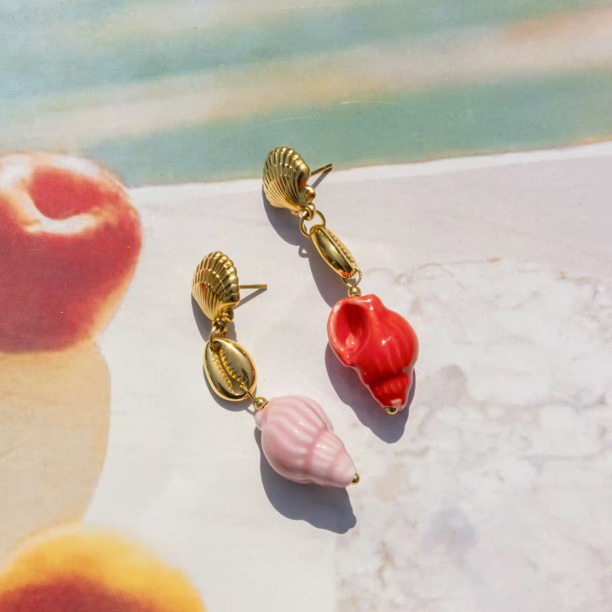 Ceramic Conch earrings