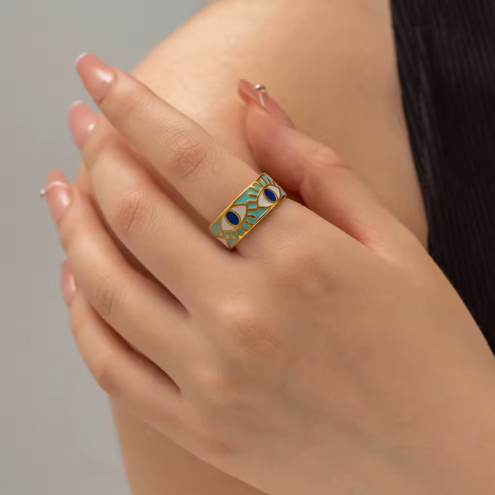 Enamel Eye Ring