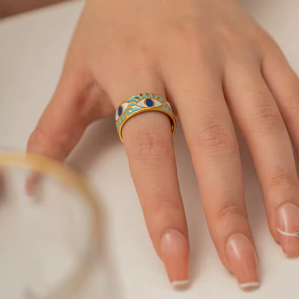 Enamel Eye Ring