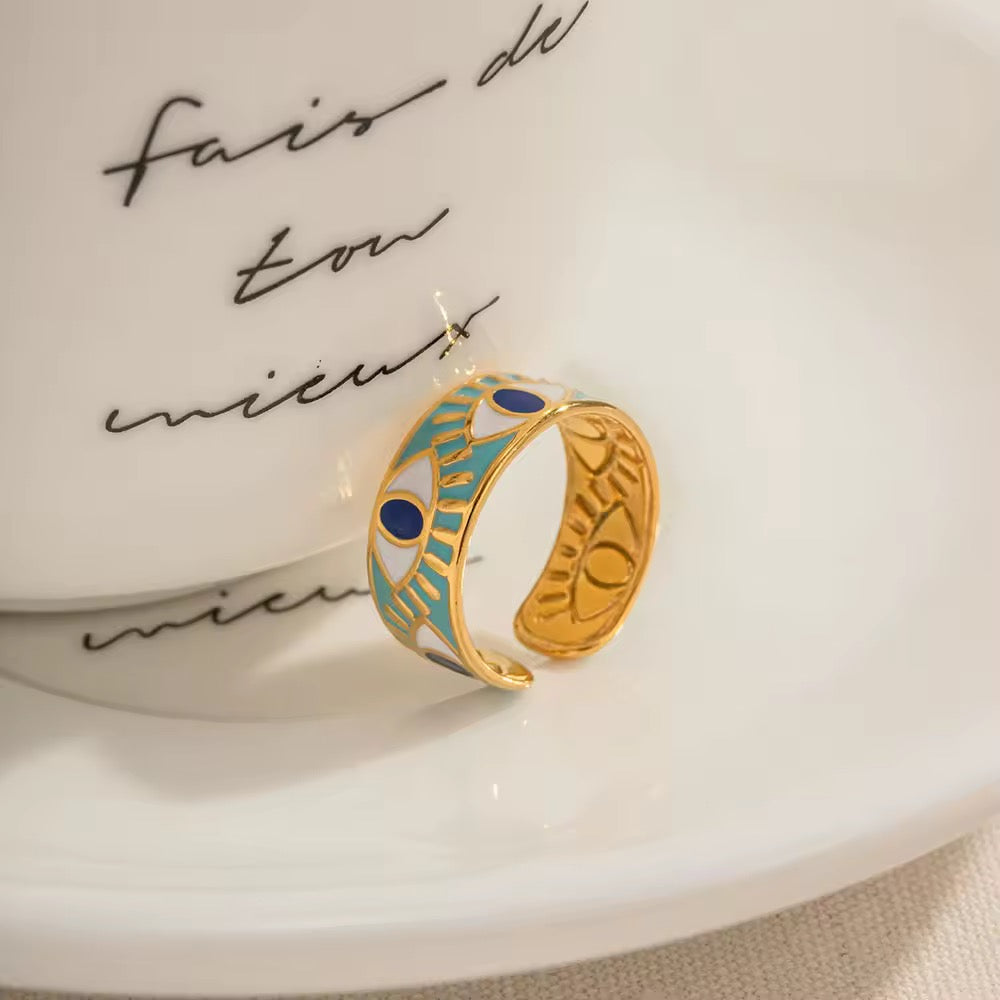 Enamel Eye Ring
