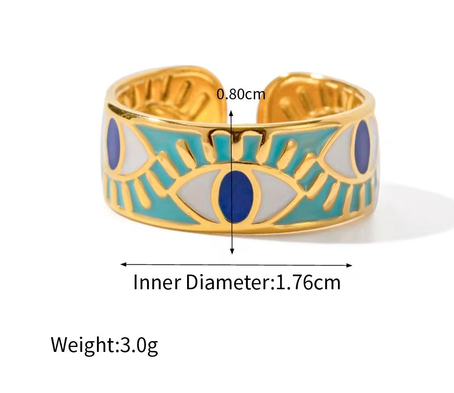 Enamel Eye Ring