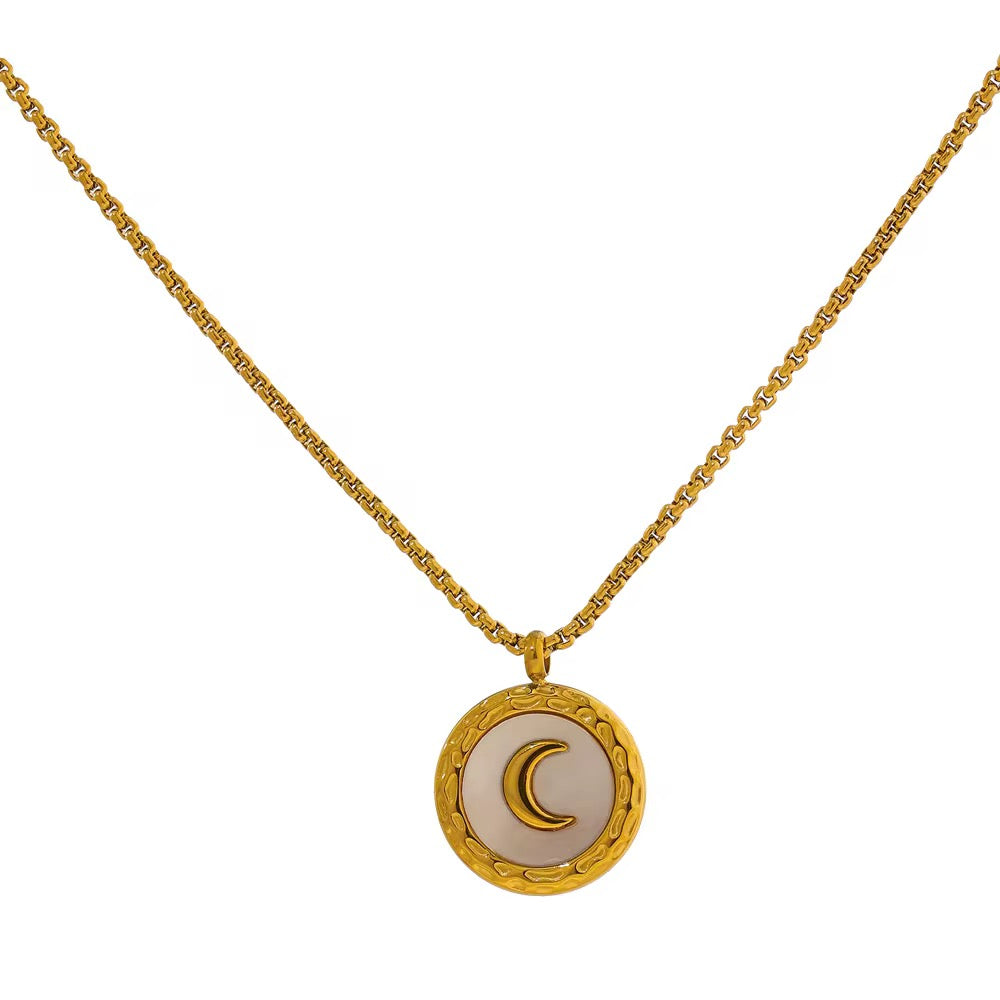 Natural shell crescent Necklace