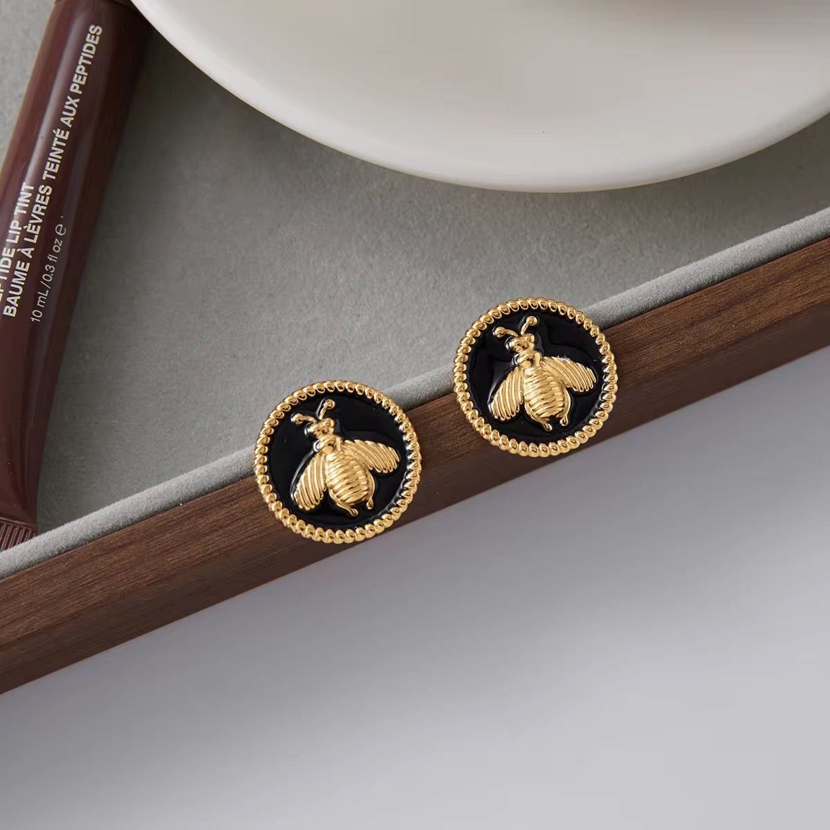 Enamel Bee Studs