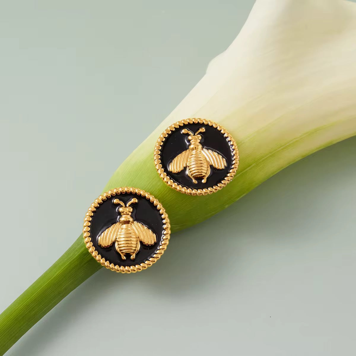 Enamel Bee Studs