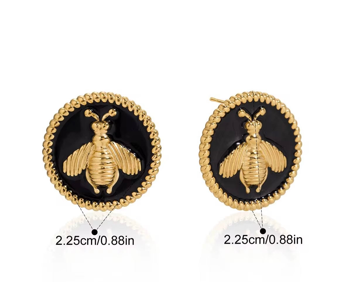 Enamel Bee Studs
