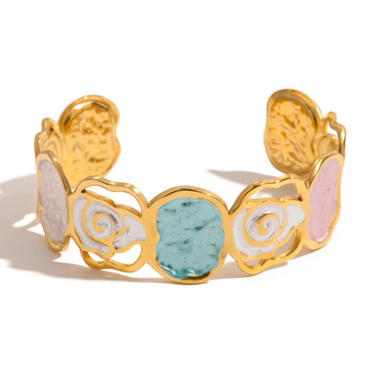 Rose Enamel Cuff