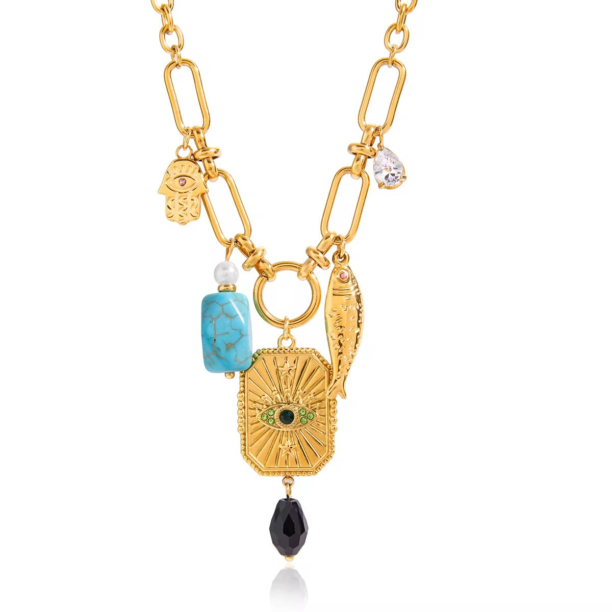 Chunky Hamsa Necklace
