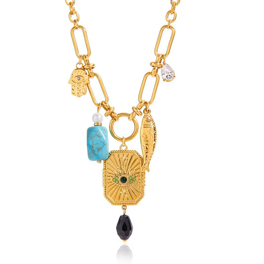 Chunky Hamsa Necklace