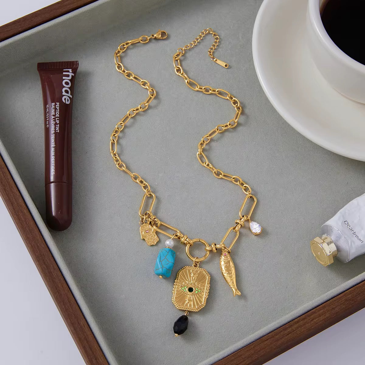 Chunky Hamsa Necklace