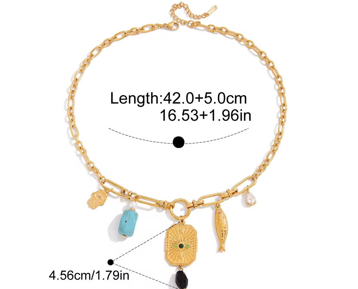 Chunky Hamsa Necklace