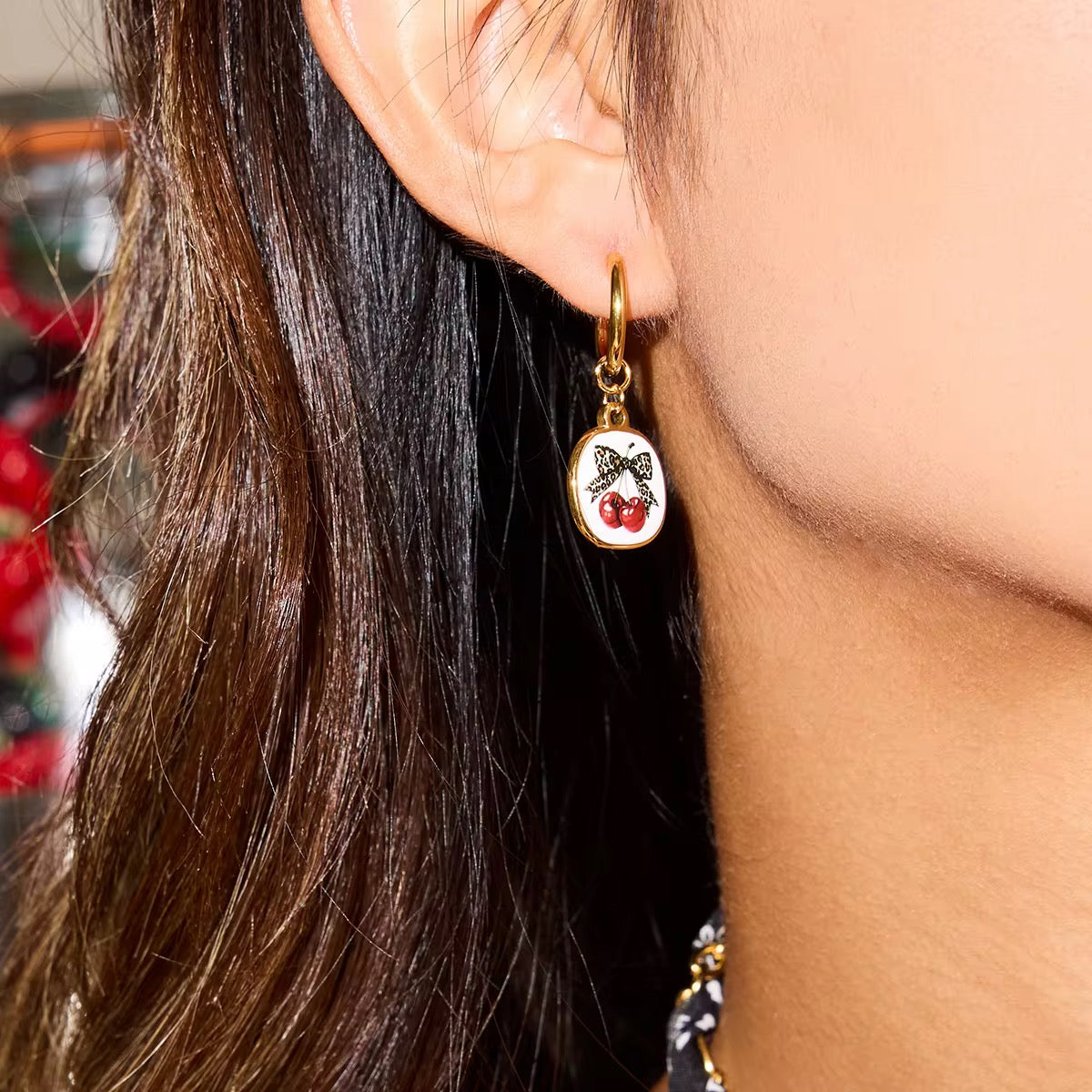 Cherry Bow Hoops