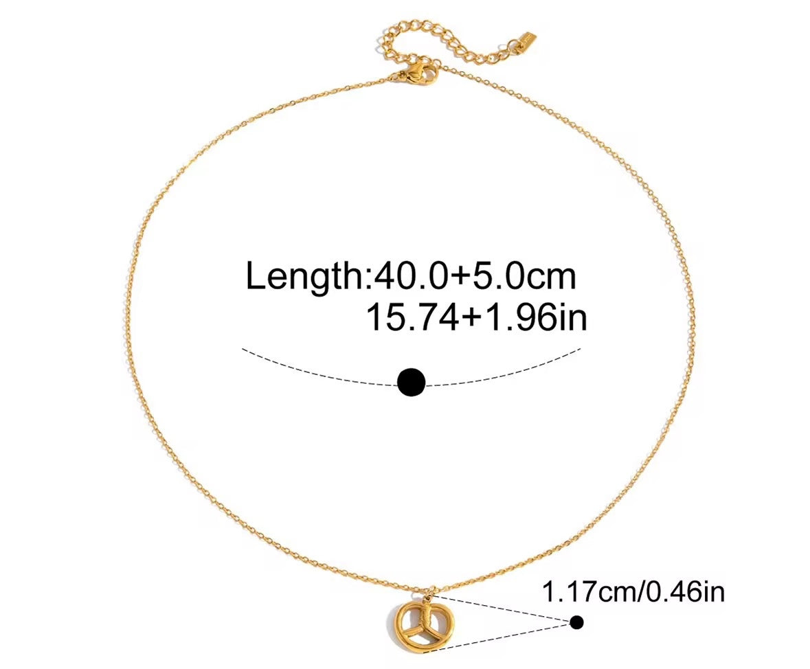 Pretzel croissant Necklace