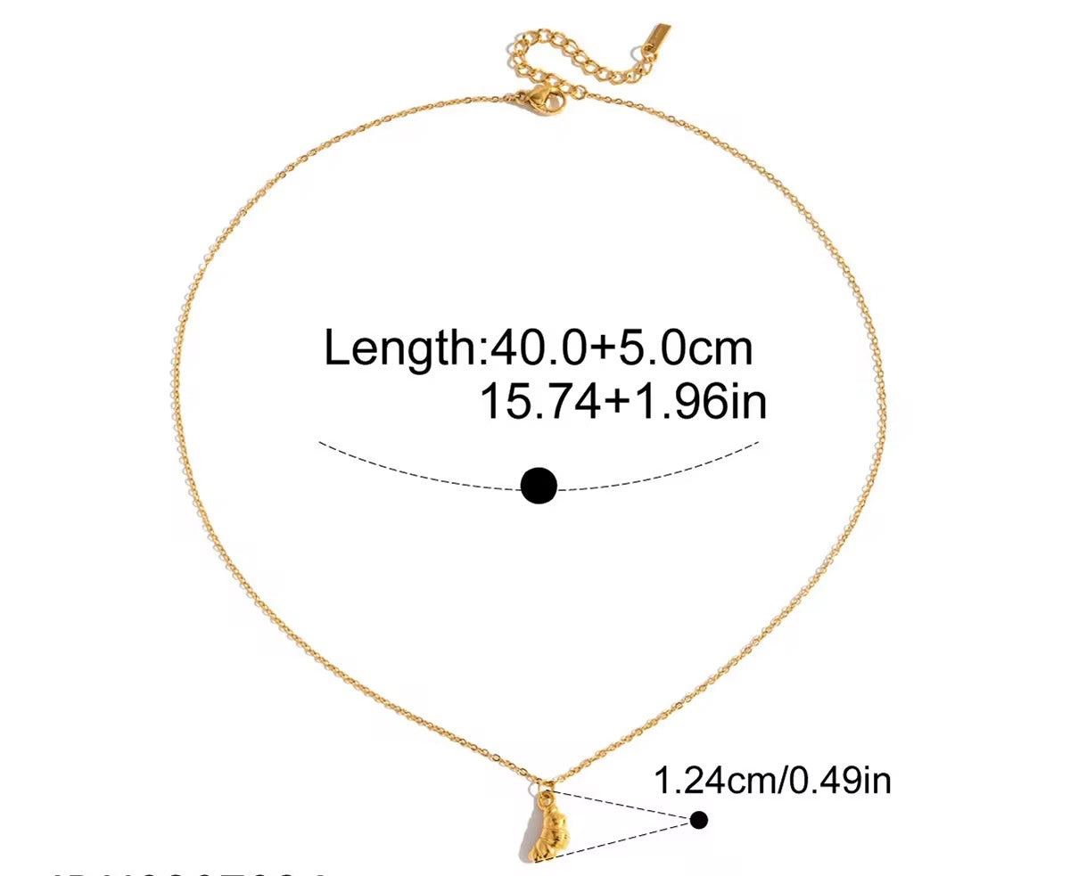 Pretzel croissant Necklace