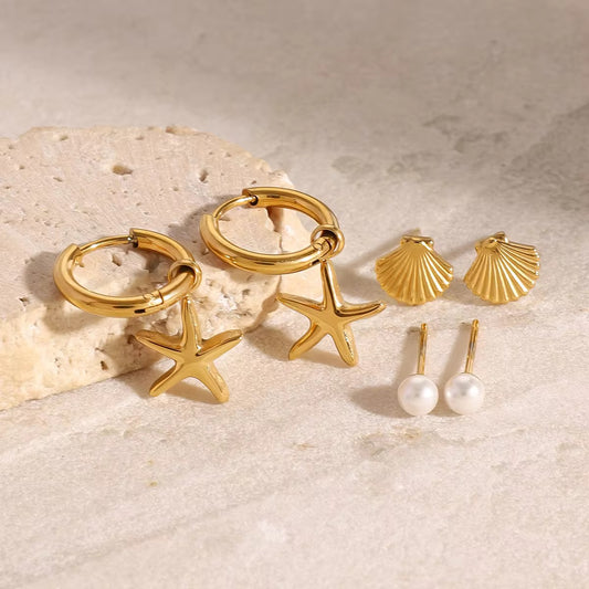 Starfish Hoops Set