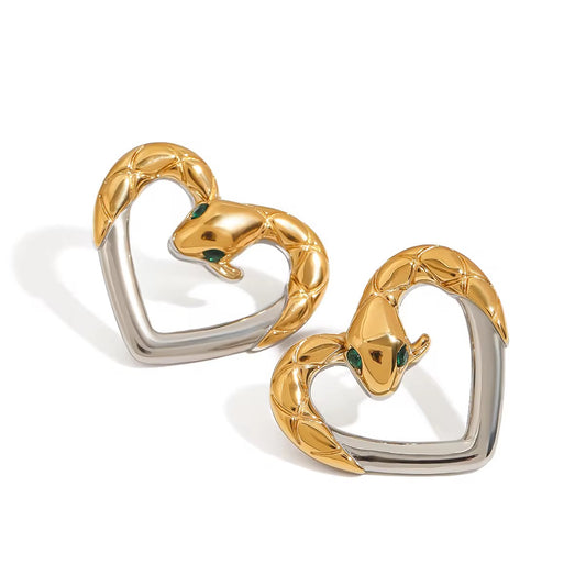 Heart Serpent Studs