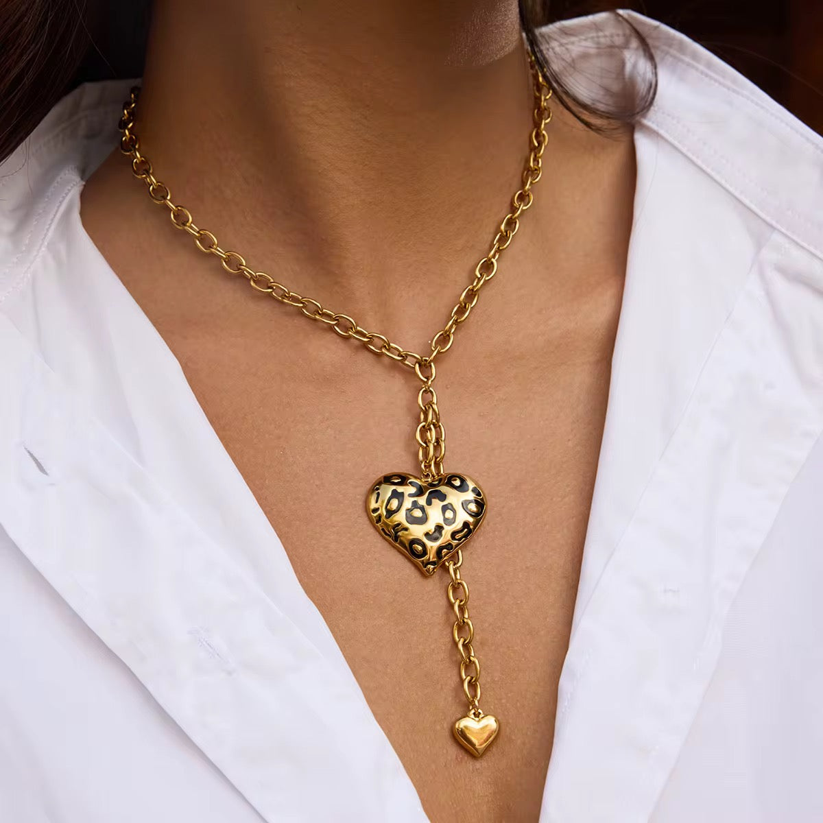 Leopard Heart Necklace