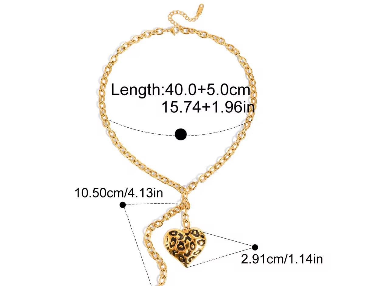 Leopard Heart Necklace