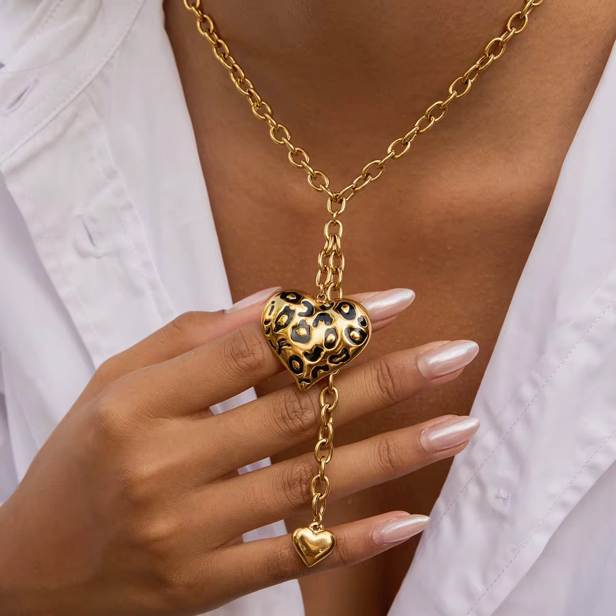 Leopard Heart Necklace