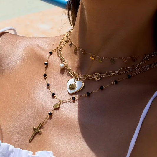 Beaded cross necklace