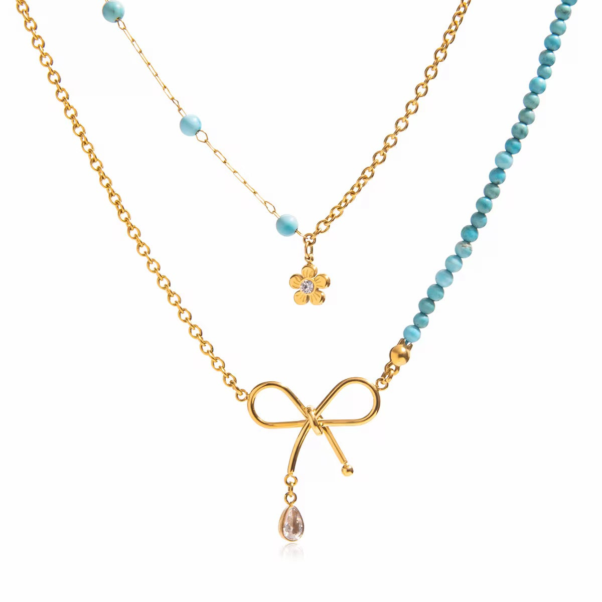 Turquoise Bow Necklace