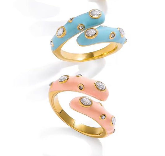 Enamel Stone Ring