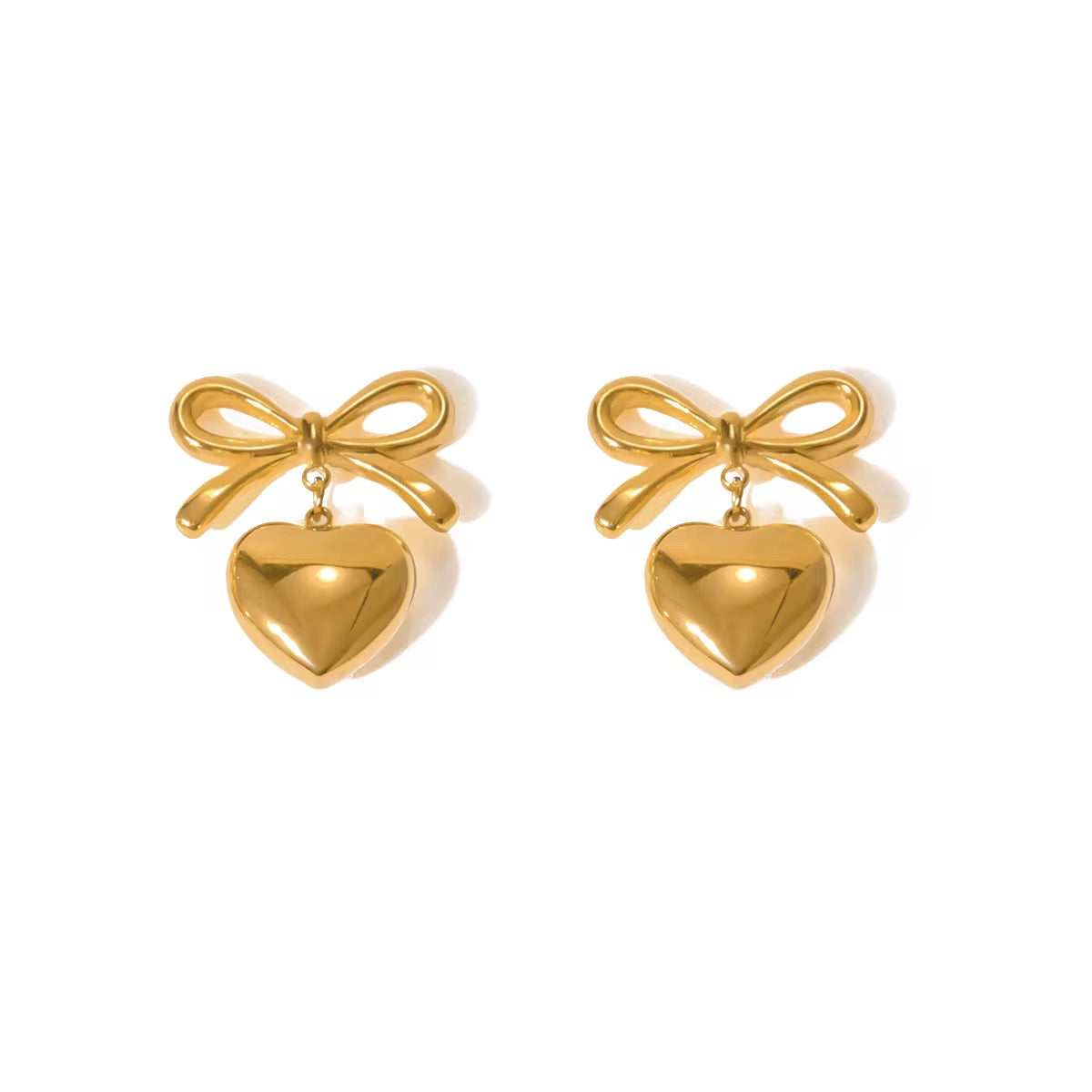 Bow Heart Studs