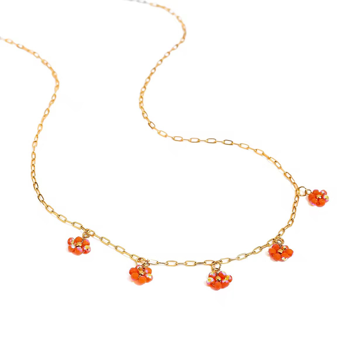 Orange flower necklace